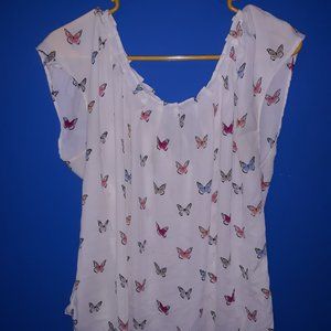 LC Lauren Conrad Pleated Peasant Top